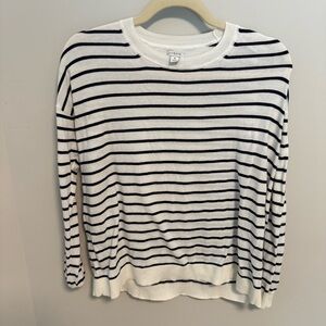 J. Crew Women's Navy and White Striped Sweater